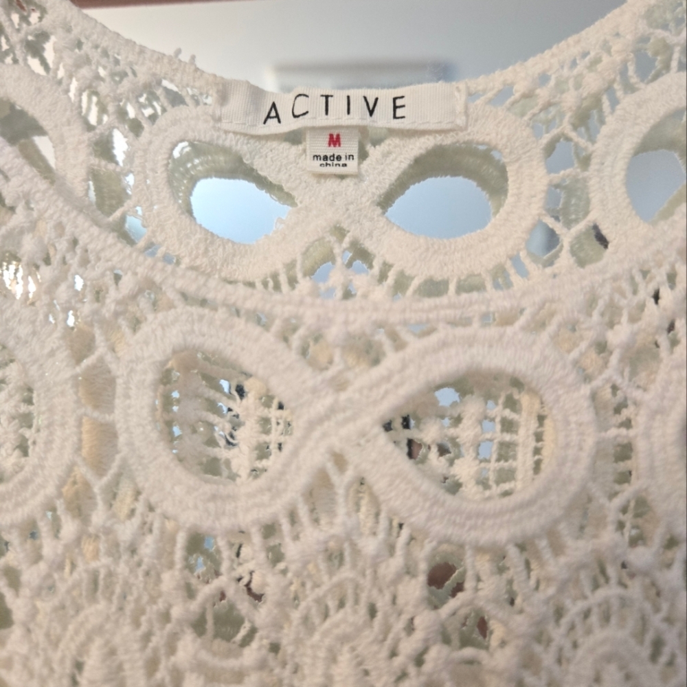 Cream Crochet Fringe Tank Top - Picture 7 of 7